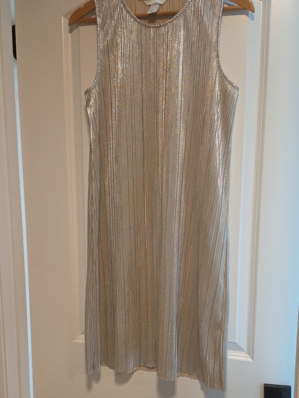 H&M Metallic Gold Sleeveless Midi Dress